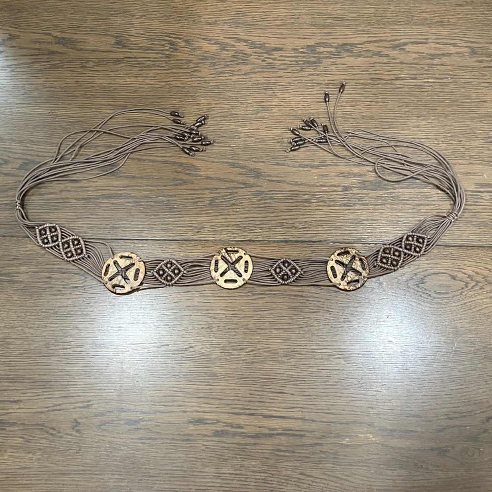 Brown Beaded Women's Belt